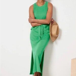 NWT Evereve Michael Stars Solange Tie-Front Maxi Dress Green‎ Women's M